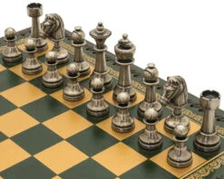 The Turin Verde Italian Chess Set Incorporating Backgammon Board, Dice And Draughts -Chess Shop RCPB443 02