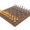 The Messina Gold And Silver Italian Leather Luxury Chess Set