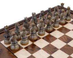 The Medieval Pewter And Briarwood Luxury Chess Cabinet Set -Chess Shop RCPB453 4