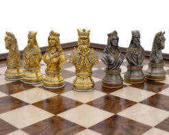 The Medieval Pewter And Briarwood Luxury Chess Cabinet Set -Chess Shop RCPB453 6
