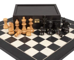 The Down Head Knight And Black Deluxe Chess Set With Case -Chess Shop RCPB466 03