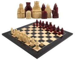 The Isle Of Lewis Black And Red Chess Set