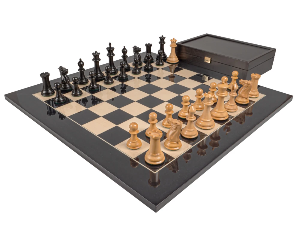 The 1849 Reproduction Staunton Ebony & Black Anegre Luxury Chess Set 1 The 1849 Reproduction Staunton Ebony & Black Anegre Luxury Chess Set