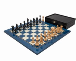 The Windsor Ebony And Blue Luxury Chess Set