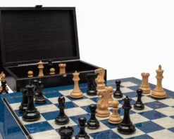 The Windsor Ebony And Blue Luxury Chess Set 10 The Windsor Ebony And Blue Luxury Chess Set -Chess Shop RCPB508 03