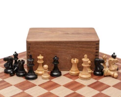 The Tournament Black And Mahogany Chess Set With Case -Chess Shop RCPB517 02