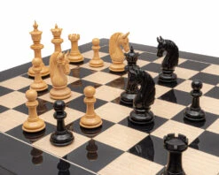 The Blackburne Ebony And Black Anegre Chess Set -Chess Shop RCPB524 03