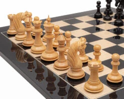 The Blackburne Ebony And Black Anegre Chess Set -Chess Shop RCPB524 05