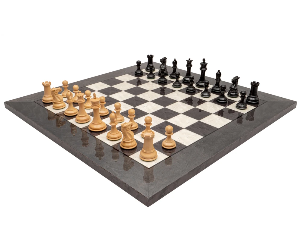 The Sovereign Ebony And Grey Briarwood Luxury Chess Set 1 The Sovereign Ebony And Grey Briarwood Luxury Chess Set