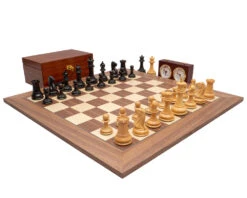 The 1851 Reproduction Ebony And Walnut Luxury Staunton Chess Set