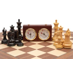 The 1851 Reproduction Ebony And Walnut Luxury Staunton Chess Set -Chess Shop RCPB545 06