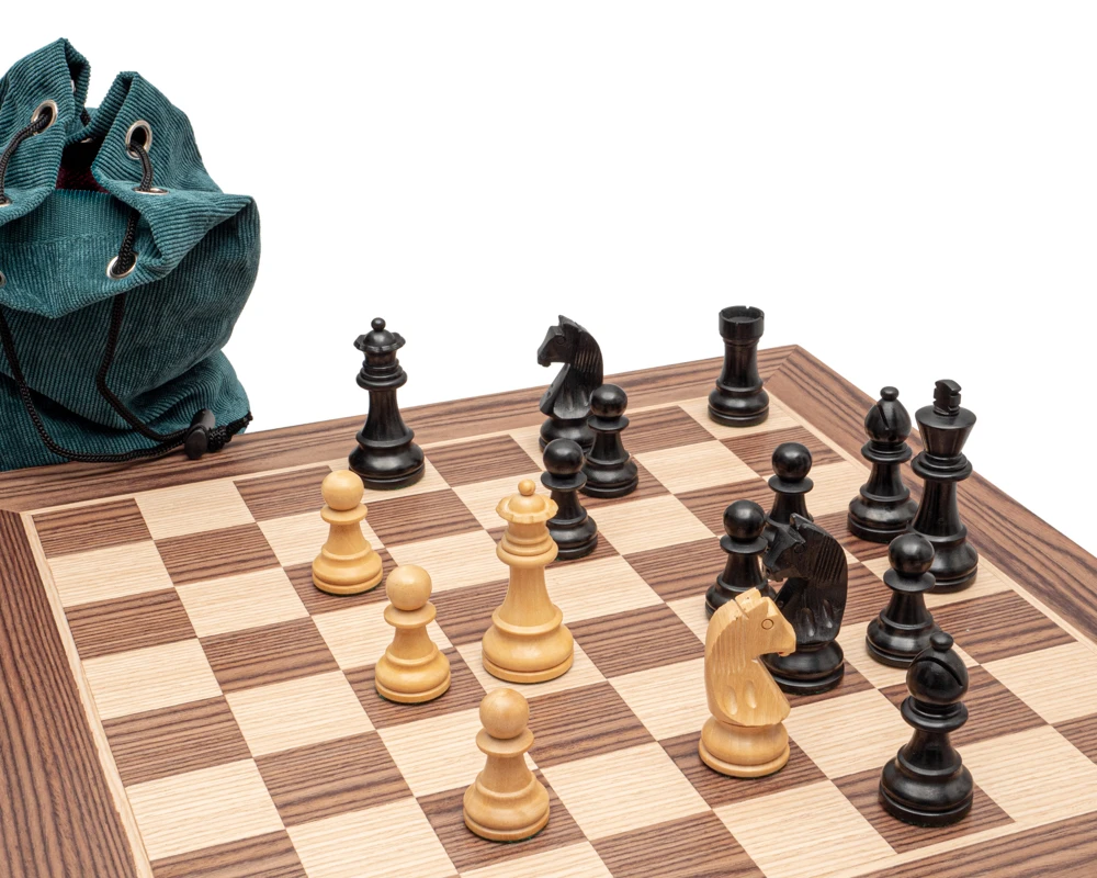 The Down Head Black And Walnut Compact Chess Set With Bag 3 The Down Head Black And Walnut Compact Chess Set With Bag - Image 3