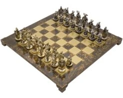 The Manopoulos Medieval Knights Luxury Chess Set With Wooden Case - LARGE