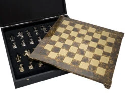 The Manopoulos Medieval Knights Luxury Chess Set With Wooden Case - LARGE -Chess Shop S12BRO 04