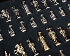 The Manopoulos Medieval Knights Luxury Chess Set With Wooden Case - LARGE -Chess Shop S12BRO 05