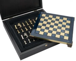 The Manopoulos Byzantine Empire Chess Set With Wooden Case In Blue - COMPACT -Chess Shop S1BLU 04