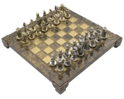 The Manopoulos Byzantine Empire Chess Set With Wooden Case In Brown - COMPACT