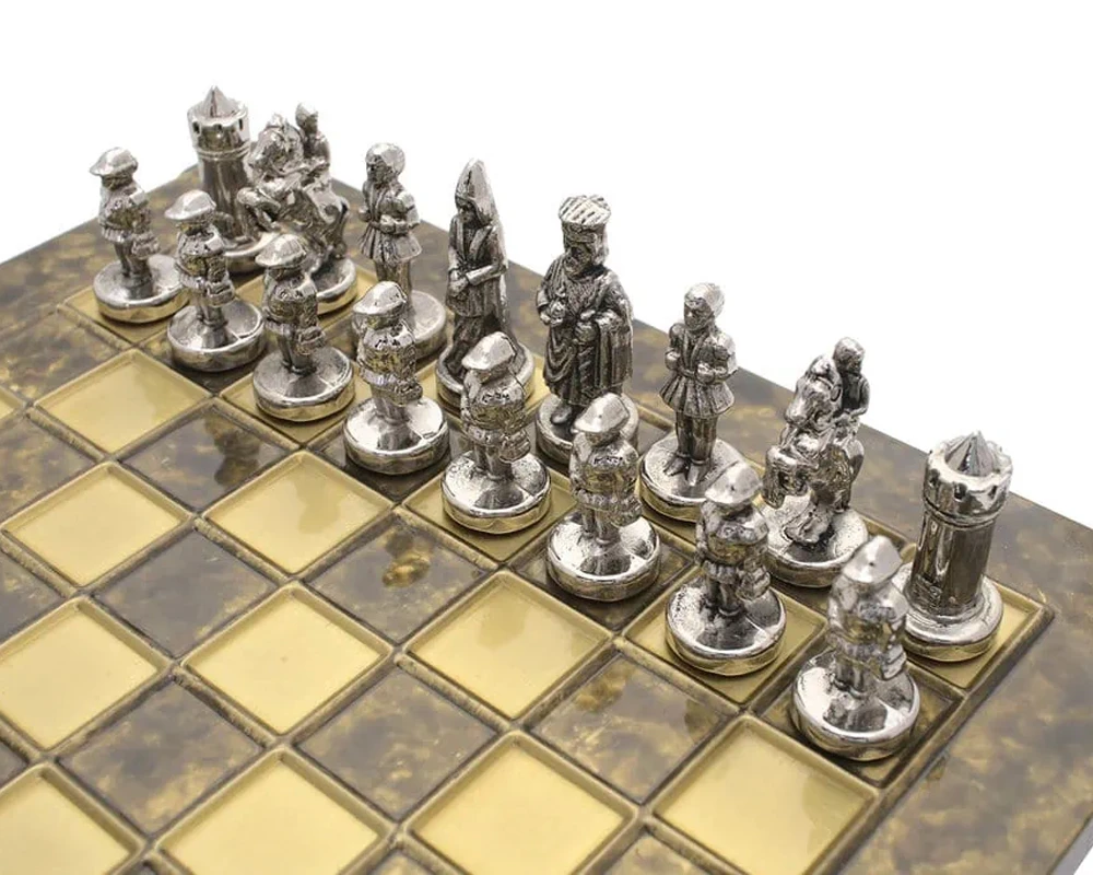 The Manopoulos Byzantine Empire Chess Set With Wooden Case In Brown - COMPACT 5 The Manopoulos Byzantine Empire Chess Set With Wooden Case In Brown - COMPACT - Image 5