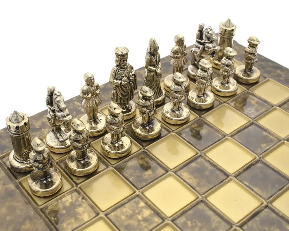 The Manopoulos Byzantine Empire Chess Set With Wooden Case In Brown - COMPACT 6 The Manopoulos Byzantine Empire Chess Set With Wooden Case In Brown - COMPACT - Image 6