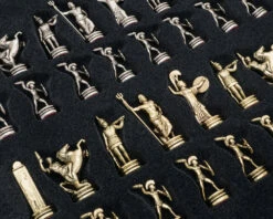 The Manopoulos Greek Mythology Chess Set With Wooden Case - MEDIUM -Chess Shop S4BLU 05