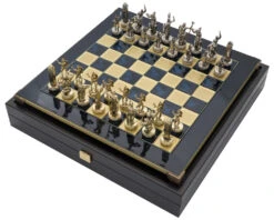 The Manopoulos Greek Mythology Chess Set With Wooden Case - MEDIUM -Chess Shop S4BLU 06