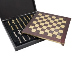 The Manopoulos Renaissance Chess Set With Wooden Case - MEDIUM -Chess Shop S9RED 04