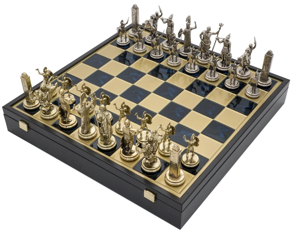 The Manopoulos Greek Mythology Grand Deluxe Chess Set With Wooden Case 1 The Manopoulos Greek Mythology Grand Deluxe Chess Set With Wooden Case